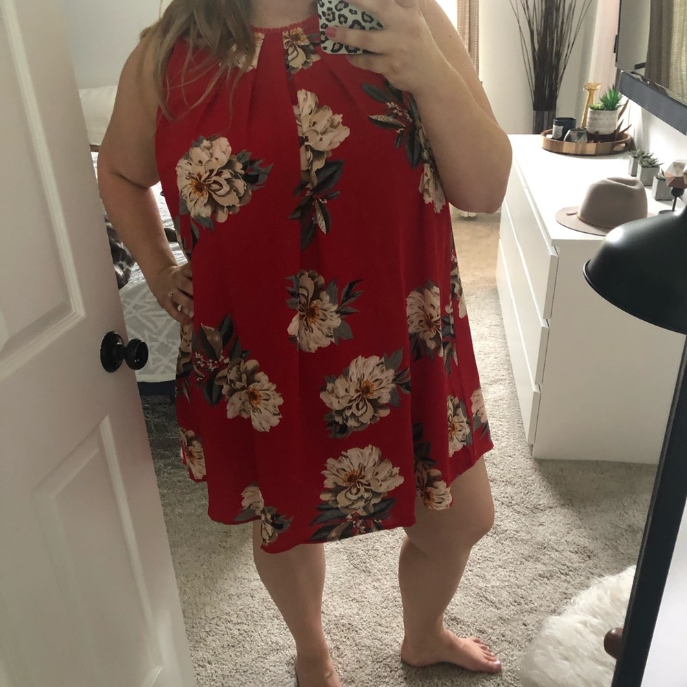 Red Floral Sun Dress